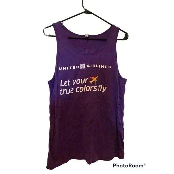 CANVAS SIZE MEDIUM PURPLE TANK SHIRT WITH LET YOUR COLORS FLY - Picture 2 of 2
